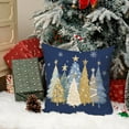 thumbnail image 4 of Christmas Pillow Cover 16X16 Inch Watercolor Christmas Tree Stars Decoration Holiday Farmhouse Winter Pillow Case for Sofa Couch Decor(Blue) AA608-16, 4 of 5