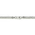 thumbnail image 3 of 925 Sterling Silver Diamond Cut 4mm Solid Pavé Curb Link Chain w/ Lobster Clasp - 24", 3 of 5