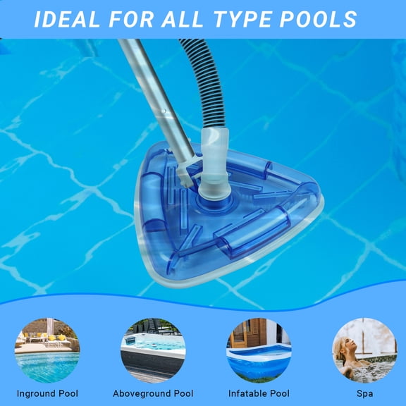 Zimtown Professional Swimming Pool Vacuum Head, Transparent Triangular Pool Vacuum Head  with Swivel