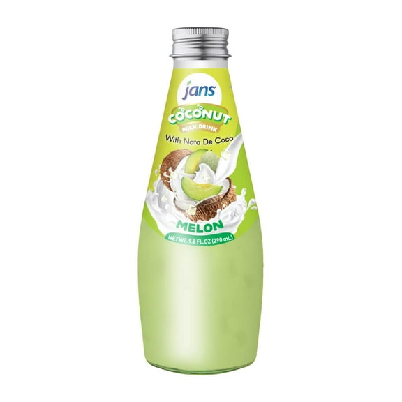 JANS COCONUT MILK DRINK (with NATA DE COCO) ORIGINAL 9.8 OZ (Melon, Pack of 1)