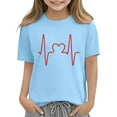 thumbnail image 7 of BLVB Toddler Boys Girls Valentine's Day Shirts Cute Hearts Graphic T-Shirt Kids Short Sleeve Tees Tops 3-10 Years, 7 of 7