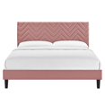 thumbnail image 4 of Platform Bed Frame, Tufted, Full Size, Pink, Velvet, Mid Century Bedroom, Modern Contemporary Boutique HB35607, 4 of 8
