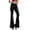 Black, variant on Women's High Shine Casual Trousers Long Relaxed Fit Comfortable Travel Bottoms for Spring Summer Fall Season L Black