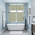 thumbnail image 3 of Green Leaves Kitchen Curtains Sets for Windows 36 Inch Length, Pastoral Rustic Botanical Plant Beige Rod Pocket Window Treatments Tier Curtains and Valances Set for Bedroom/Bathroom, 3 of 8