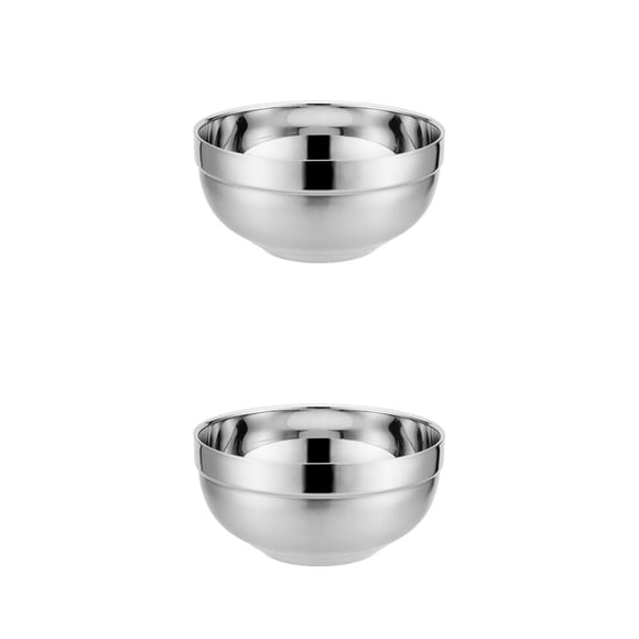 Toystoory Cuenco pequeño de acero inoxidable, protección contra el calor, aislamiento, seguro para el hogar, duradero, exquisito, agarre 18 cm 2piezas