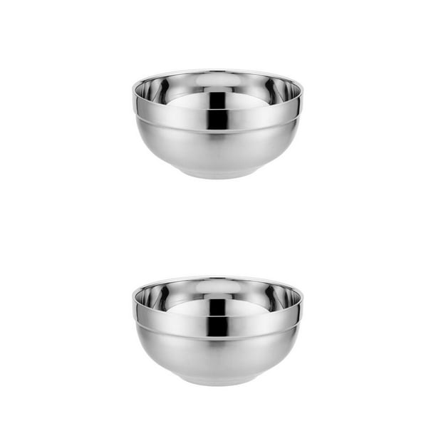 Wosthever Tazón pequeño de acero inoxidable 2 capas Protección contra el calor Tazones de metal de alta capacidad Type4 NO4