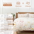 thumbnail image 6 of 3 Piece Spring Flowers Duvet Cover Set Queen Size,Microfiber Comforter/Quilt Cover with Corner Ties and 2 Pillowcases,Watercolor Wildflowers Farmhouse Floral All Season Bedding with Zipper Closure, 6 of 8