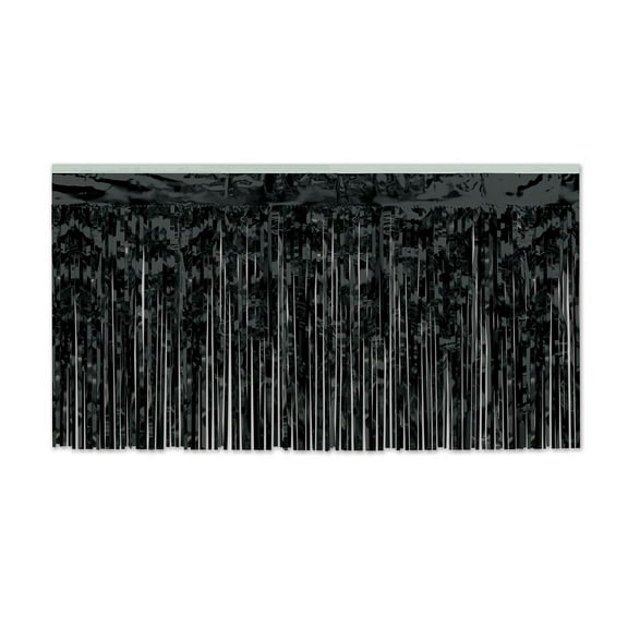Beistle Pack of 6 Black 1-Ply Hanging Table Skirt Decorations 14'