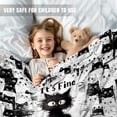 thumbnail image 3 of Black Cat Gifts, Cat Gifts for Cat Lovers, I'm Fine Everything is Fine Black Cat Blanket , Cat Themed Gifts, Cat Lovers Gifts for Women Halloween Black Cat Decor Flannel Blanket for Bed Sofa, 3 of 7
