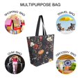 thumbnail image 7 of FORMRS Womens Canvas Tote Bag with Zipper Inner Pocket Shoulder Handbag, Black Floral Pattern, 7 of 7