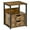 Rustic Brown, variant on HOMCOM Industrial End Table with 2 Drawers, Accent Side Table with Shelf