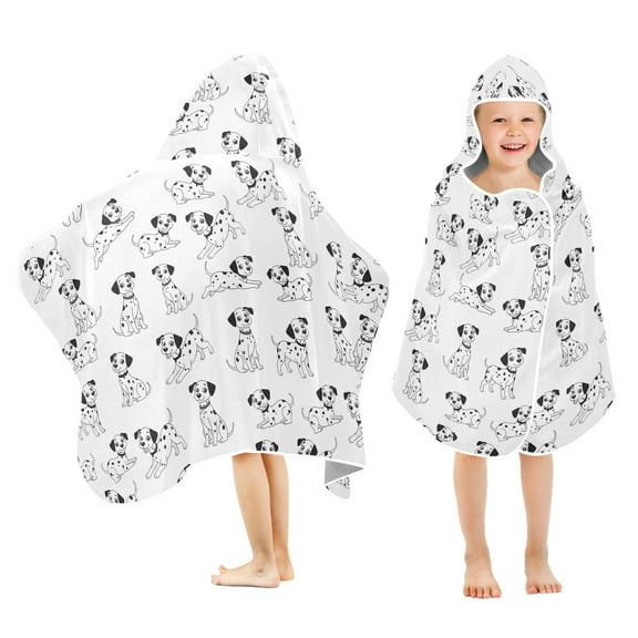 joogoo Dalmatian Cute Pattern Kids Hooded Beach Towel Baby Bath Towel 23.5"x50"