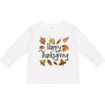 thumbnail image 3 of Inktastic Happy Thanksgiving Fall Leaves Boys or Girls Long Sleeve Toddler T-Shirt, 3 of 5
