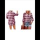 thumbnail image 2 of Blusa Holgada de Larga con Cuello en V y Estampado Collage de Otoño para Mujer Rojo L, 2 of 5