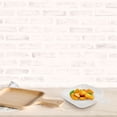 thumbnail image 2 of Assiette Carrée pour Gril avec Revêtement Antiadhésif, Plateau d'Égouttage Réutilisable pour Vaisselle, Transfert des Aliments avec Manche Court (Blanc), 2 of 8
