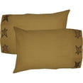 thumbnail image 4 of VHC Brands Stratton Star Cotton Primitive Bedding Appliqued Standard Pillow Case Set of 2, Dark Khaki Tan, 4 of 5