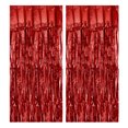 thumbnail image 1 of Uxcell 2 Pcs Rideau de Fond en Feuille Rouge, Rideau à Franges en Feuille de Guirlande 3.3 Pieds x 8.2 Pieds, 1 of 6