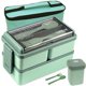 thumbnail image 1 of 1400ML Lonchera Port&aacute;til para Adultos, Bento Box Set de a Prueba Fugas con Compartimentos, Incluye Cubiertos, Bolsa de Almuerzo y Sopa Caja, Lonchera Bento Apto para Microondas y Lavavajill, 1 of 7