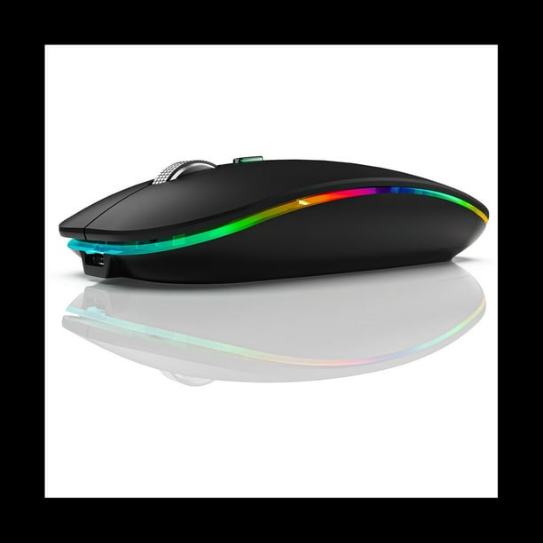 RatóN InaláMbrico BT5.1+2.4Ghz con Jiggler de RatóN, RatóN Recargable de 2.4G, Movimiento de RatóN para Computadora con USB, Negro