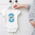 thumbnail image 5 of Lazy Smurf Vintage Varsity Cartoon Romper Boys or Girls Infant Baby Brisco Brands NB, 5 of 6