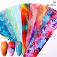 thumbnail image 1 of 10 unidades/juego de láminas para uñas, imagen abstracta, cara azul, puntas francesas, envolturas de papel de transferencia de uñas, calcomanías adhesivas, decoraciones para uñas de manicura Tan Jianjun unisex, 1 of 2