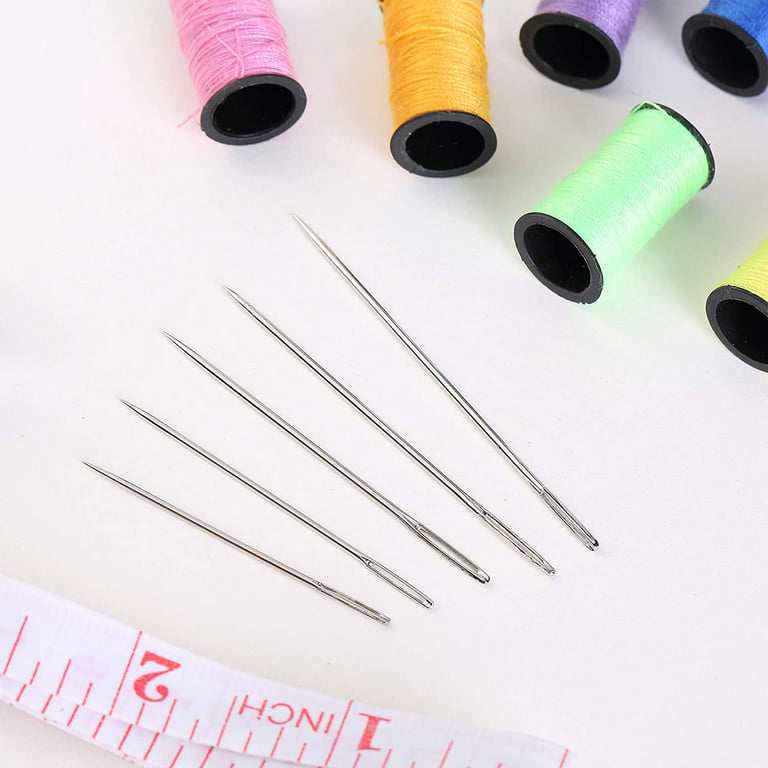 Large Eye Sharp Stitching Needles for Needlework 1.75-2.5 inches - 28  Embroidery Needles for Hand Sewing Variety Sizes in a Handy Storage Tube