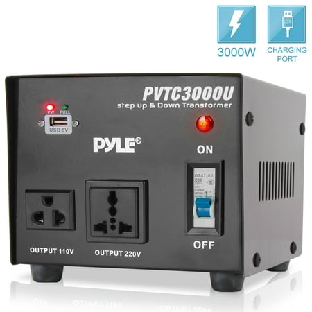 PYLE-METERS PVTC3000U - Step Up and Step Down 3000 Watt Voltage Converter Transformer - AC 110/220