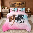 thumbnail image 3 of Erosebridal Galloping Horse Twin Bedding Sets, Pink Cherry Blossoms Bedding Comforter Set, 3 of 6