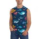 thumbnail image 1 of Fotbe Ocean Floor Animals Men's Camiseta sin Mangas Estampada para Hombres, Playera Casual para Gimnasio, Entrenamiento, Playa-X-Large, 1 of 7