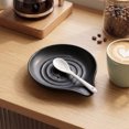 thumbnail image 2 of Onader 2-Piece Spoon Rest, 5" Ceramic Spoon Holder for Kitchen Utensils Soup Ladle Slotted Turner Spatula, Cooking Utensil Rest for Kitchen Countertop, Matte Black, 2 of 10