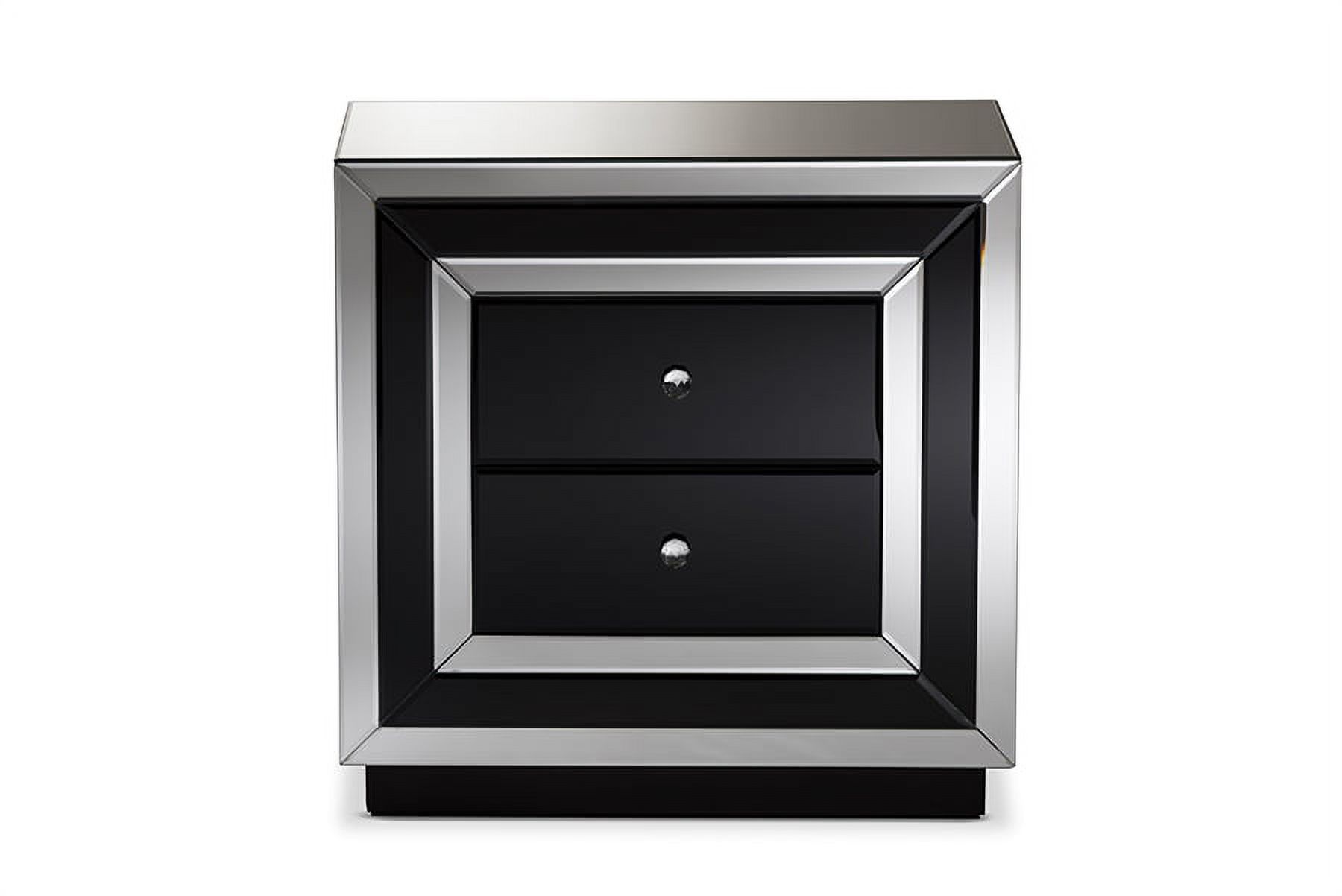 Baxton Studio Cecilia Hollywood Regency Glamour Style Mirrored 2-Drawer End Table