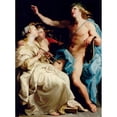 thumbnail image 2 of Pompeo Batoni 14x18 Black Ornate Wood Framed Double Matted Museum Art Print Titled - Apollo and Two Muses (1741), 2 of 5