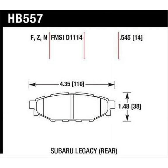Hawk 08 WRX Rear Performance Ceramic Street Brake Pads Fits select: 2014-2015 SUBARU FORESTER 2.5I PREMIUM, 2013-2015 SUBARU XV CROSSTREK