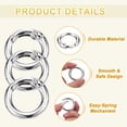 thumbnail image 3 of Uxcell 7 Pcs Metal Spring O Rings, 0.8"/19.5mm Trigger Spring O Ring Round Clips Snap Hooks Rack Plating for Keyring Buckle Keychains Bag Charm Purse Handbag Strap DIY Craft, Silver-White, 3 of 6