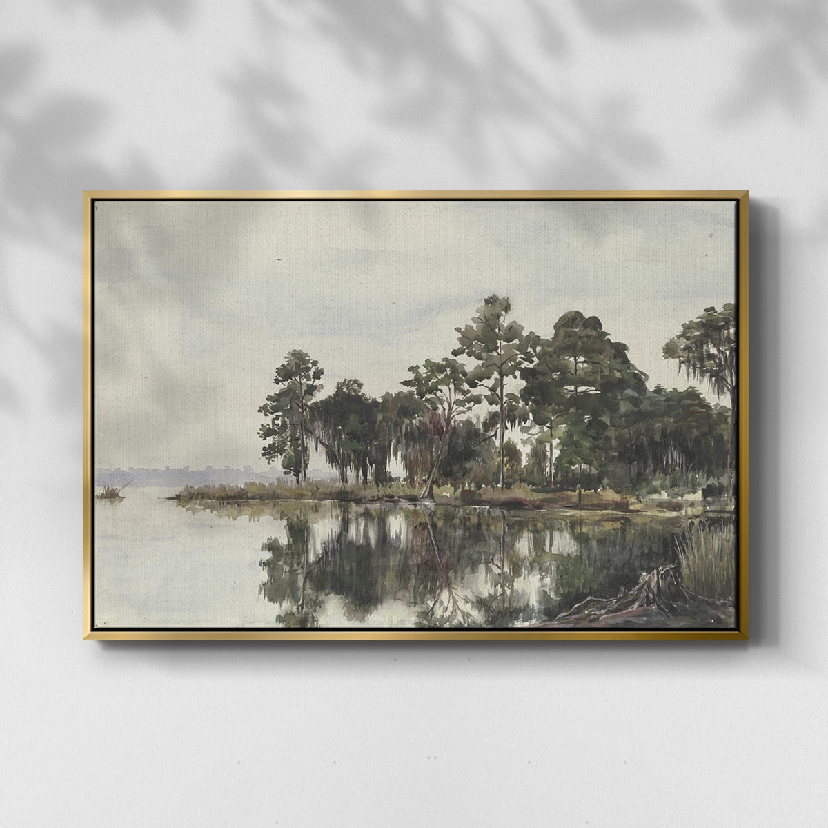 Vintage Landscape-XL By Wexford Home Framed in Gold Wood Gallery Wrapped Canvas 27 in. x 41 in.