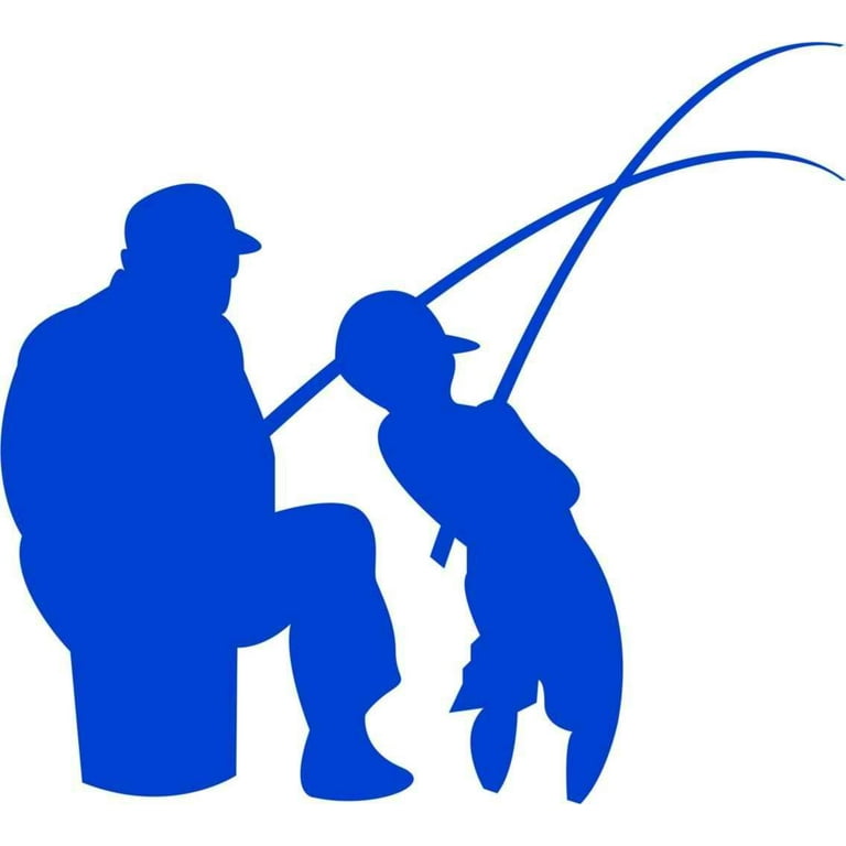Dad And Son Fishing Picture Art 20X20- Kids Boys Bedroom - Peel