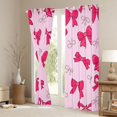 thumbnail image 3 of jejeloiu Ribbon Bowtie Print Curtains Pack of 2 (42x84 Each),Pink Bowknot Curtains Blackout For Kids, 3 of 6