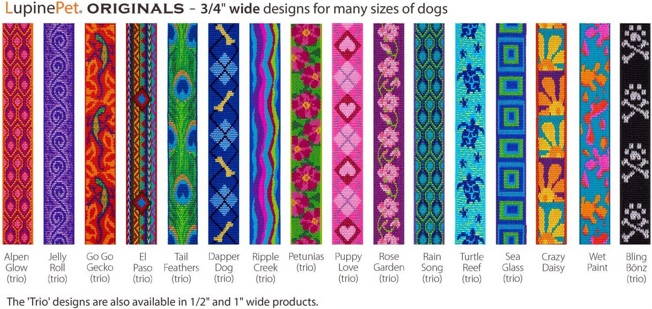 Lupine Dog Leash 6-Foot by 3/4" Wide Petunias