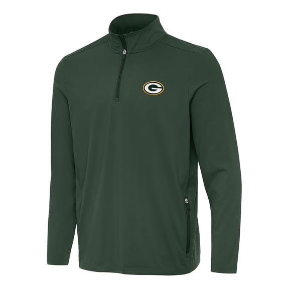 Men's Antigua  Green Green Bay Packers Perilous Quarter-Zip Pullover Top