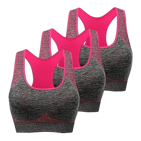 sovlvnd Discount 3pc Women s Simplicity Lightweight Sports Bra Fitness Running Shockproof Yoga Tank Top No Steel Ring Casual Comfort Sports Bra S