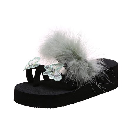 

Womens Slippers Summer Women Thick Bottom Slope Heel Shoes Beach Sandals Roman Casual Slippers Flip Flops