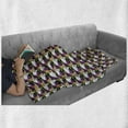thumbnail image 5 of Floral Soft Flannel Fleece Throw Blanket, Repetitive Skull Art Rose Grunge Halloween Print, Cozy Plush for Indoor and Outdoor Use, 70" x 90", Multicolor, by Ambesonne, 5 of 5