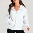 thumbnail image 5 of CHGBMOK Hoodies for Women Half Zip Up Cropped Sweatshirts Jackets Casual Gym Tops Fall Outfit Winter Clothes with Thumb Hole, 5 of 8