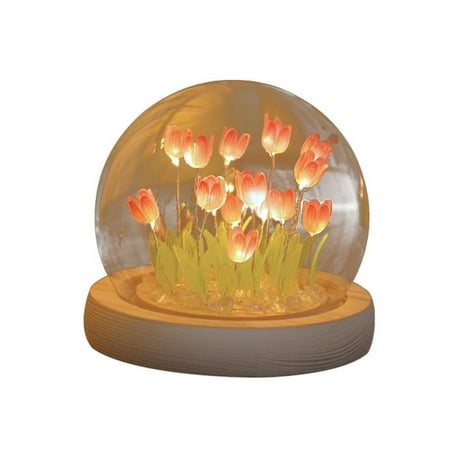 

DIY Tulip Night Light Handmade Furniture Decoration Simulation Flower Bedroom Sleeping Table Lamp Children Girl Couple Friends Gift Atmosphere Decoration Desk Ornament