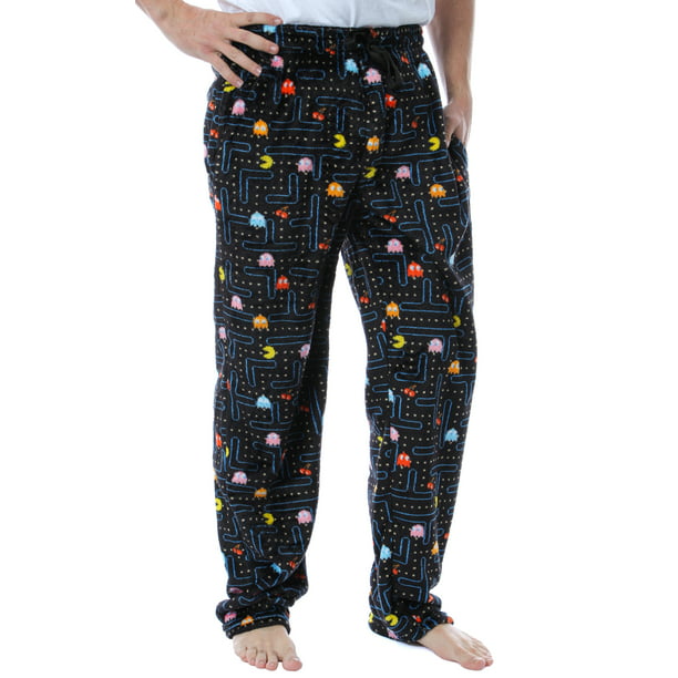 Pacman Mens Classic Arcade Game Allover Design Plush Fleece Pajama ...