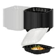 thumbnail image 2 of Thermo Tek 54 oz Black Plastic Clamshell Container - Microwavable - 10 1/4" x 9" x 3" - 50 count box, 2 of 11