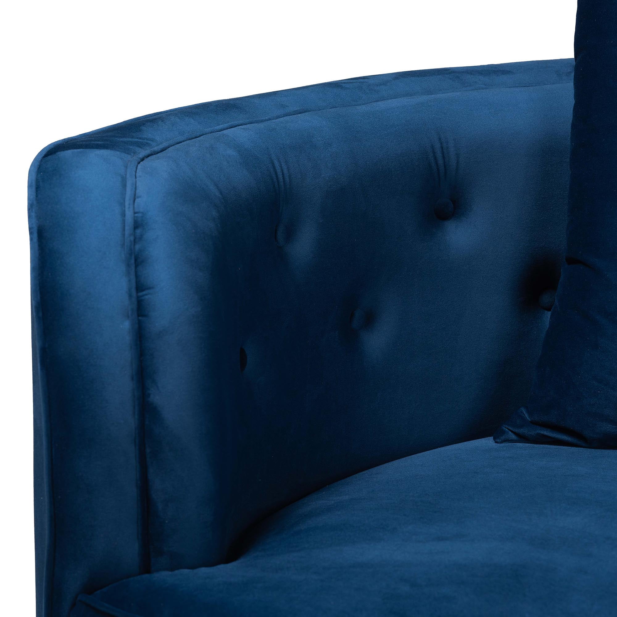 Baxton Studio Deserae Glamour Sofa, Velvet Fabric, Gold