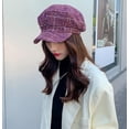 thumbnail image 2 of YooGuoGuo Thick Plaid Woolen Newsboy Cap Vintage Casual Visor Berets 8 Panel Paperboy Hats for Women Ladies, 2 of 2