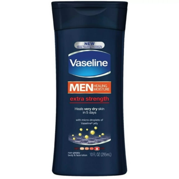 Vaseline Men Men Body & Face Extra Strength Lotion 10 oz (Pack of 2)