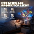 thumbnail image 2 of Dynamic Rotating LED Projector Light, USB Rechargeable LED Projector, Snowflake/Christmas/Ocean Dynamic Patterns, Adjustable Brightness Ambient Lighting, for Indoor Decoration (Ocean Plug-in), 2 of 8
